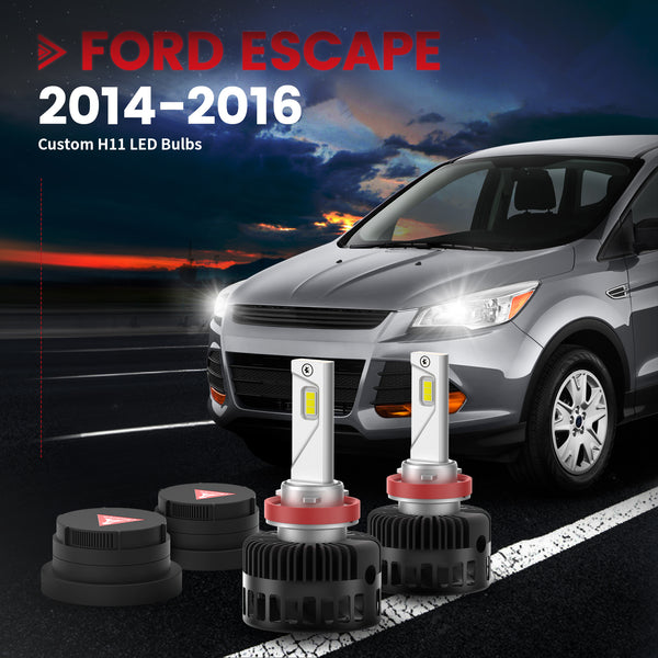 Ford Escape 2014-2016 Custom H11 LED Bulbs with Dust Cover