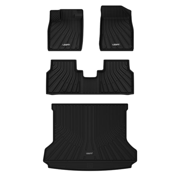 Fit for Volkswagen ID.4 2021-2024 All Weather Floor Mats TPE Material  Custom 1st & 2nd Row & Rear Cargo