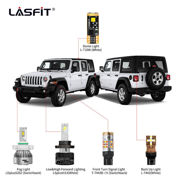 2018-2023 Jeep Wrangler LED Light Bulbs｜Lasfit