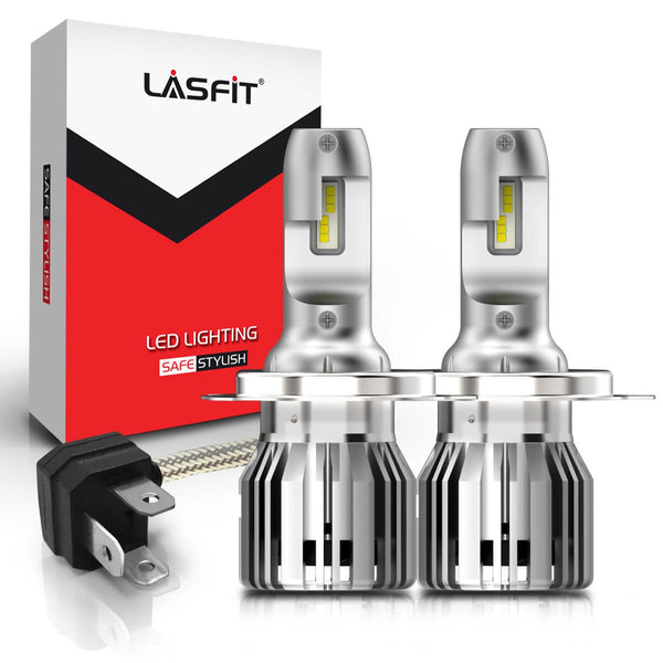 Lasfit 9003 H4 LED Headlight Bulbs, 9003 H4 High/Low Dual Beam LED  Conversion Kit- 50W 5000LM 6000K, White 2Pcs-Buy One Get 194 LEDs FREE 