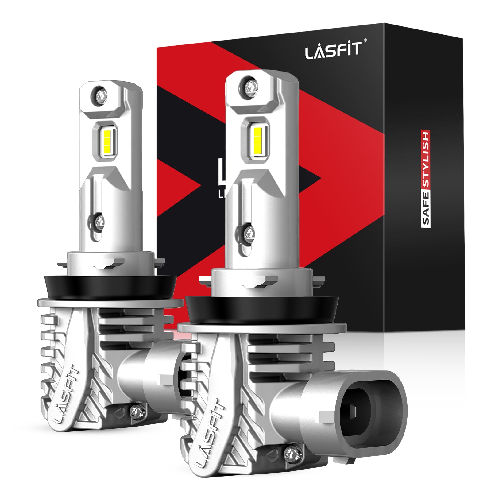 Lasfit H1 LED Headlight Bulbs Kit High Low Beam Cool White 6000K Bright  Wireless