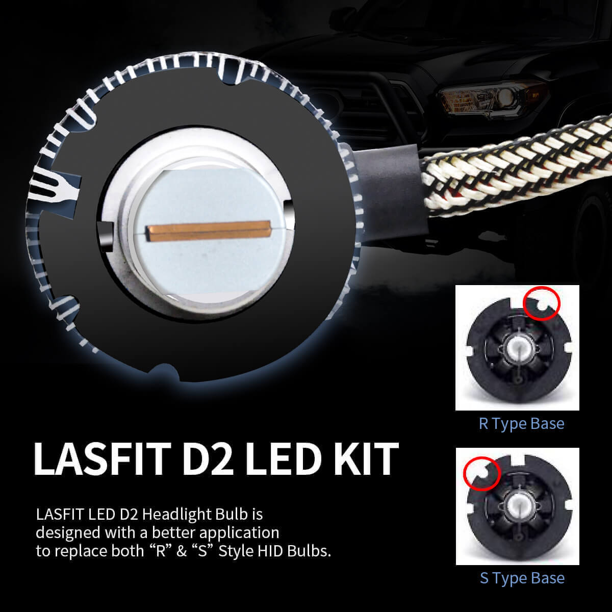 D2S/R HID Headlights - FIREWIRE LEDs