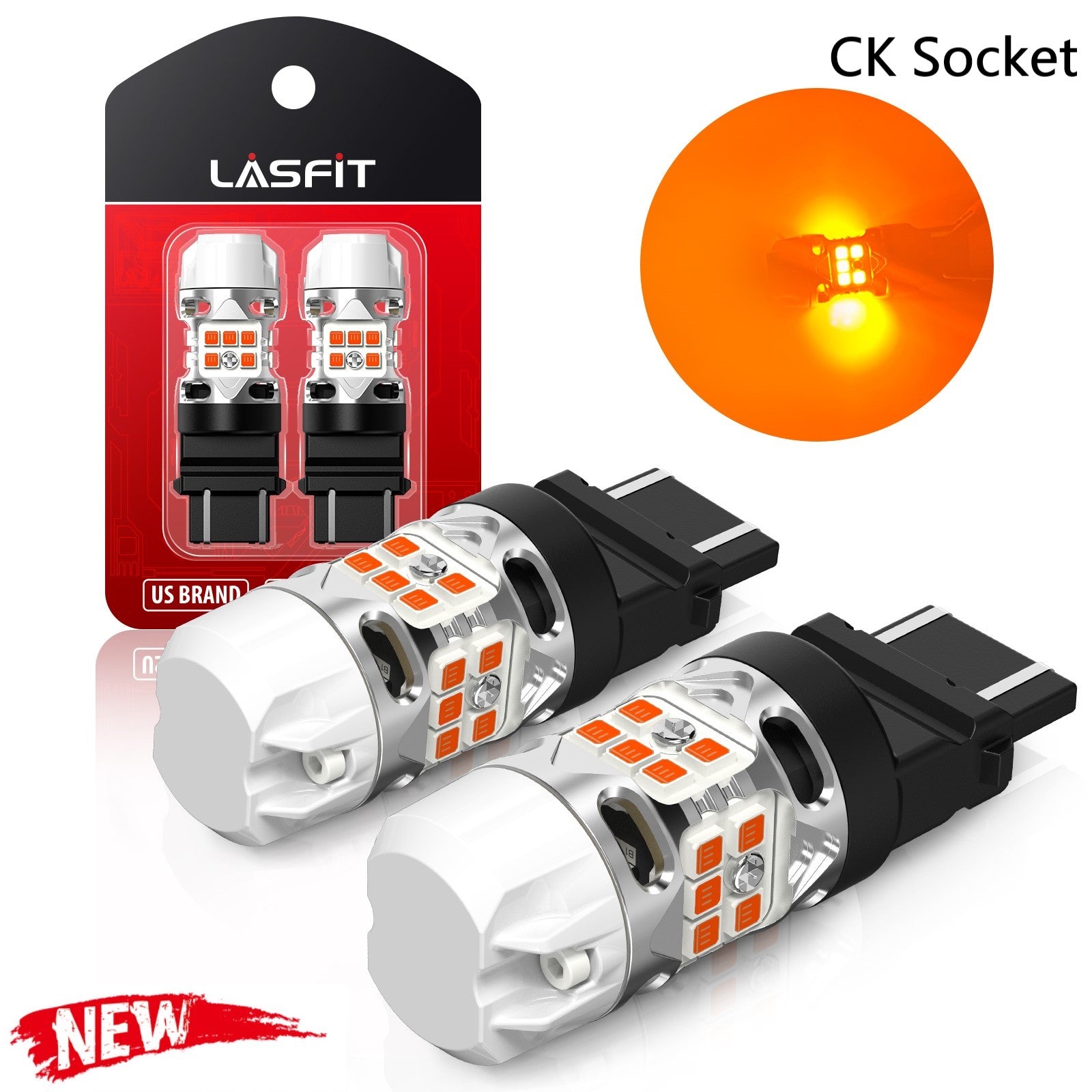 3157 3057 4057 4157 Amber CanBus LED Bulbs Turn Signal Light | Error F