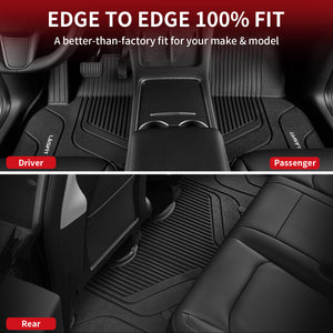 Fit for 2024-2025 Tesla Model 3 Highland All-Weather Floor Mats for Frunk & 1st Row & 2nd Row & Trunk Well & Cargo Mats