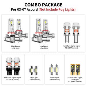 Fit for 2000-2007 Honda Accord LED Headlight Fog Exterior Interior Light Bulbs