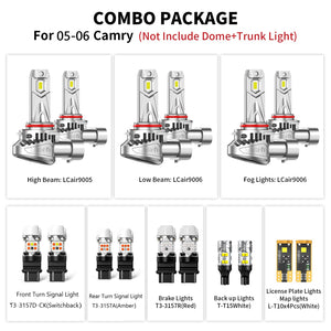 Fit for Toyota Camry 2002-2006 LED Bulbs Exterior Interior Light Bulbs Plug n Play