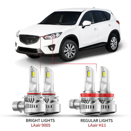 Lasfit H11 9005 led headlight bulbs fit for 2013-2016 Mazda CX-5  