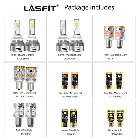 Lasfit combo package led bulbs for 2015-2016 Hyundai Sonata