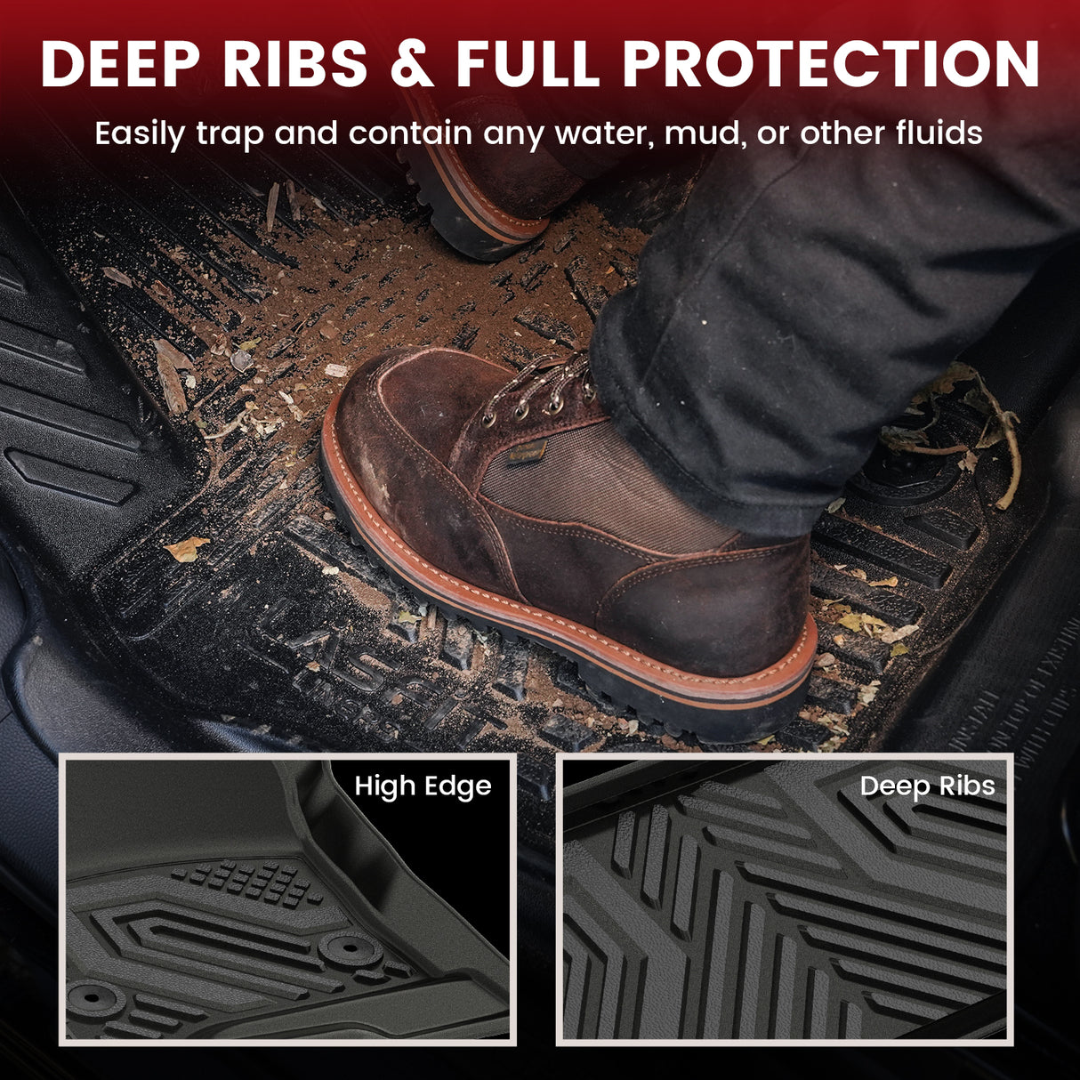 2015-2020 Chevrolet Tahoe Floor Mats / Cargo Mat Deep Ribs