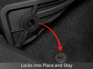 Locks in place and Anti-slip floor mats