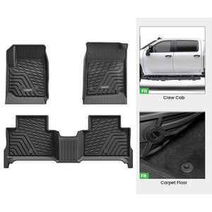 2015-2022 GMC Canyon Custom Floor Mats Crew Cab Only