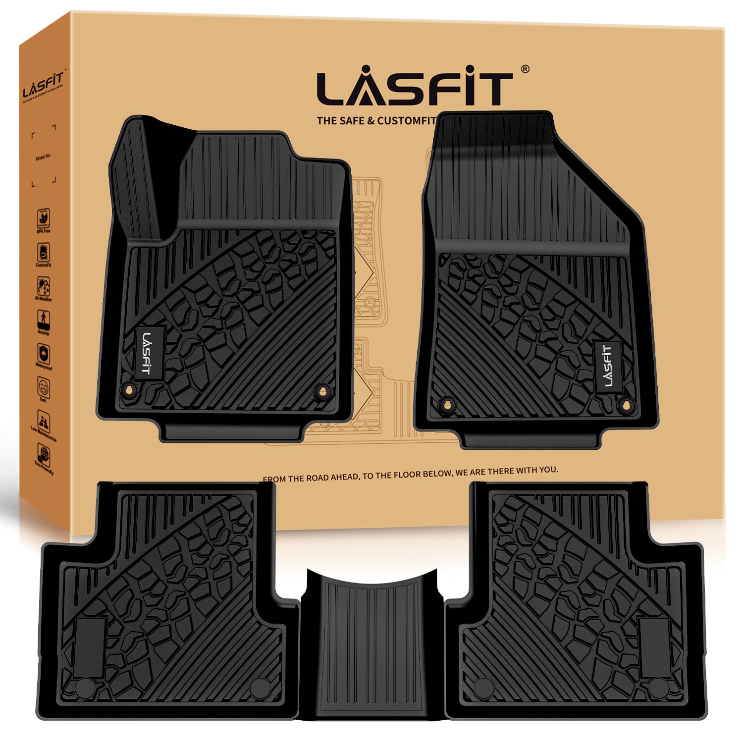 Fit for 2018 Jeep Cherokee Floor Liner All Weather Front 2nd Row Seat Floor Mats Custom Car Floor Mats