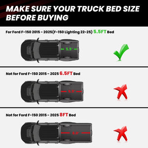 2015-2025 Ford F150 Fitment Size