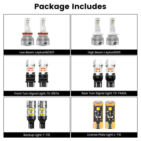 Combo package led bulbs for 2018-2024 Nissan Kicks