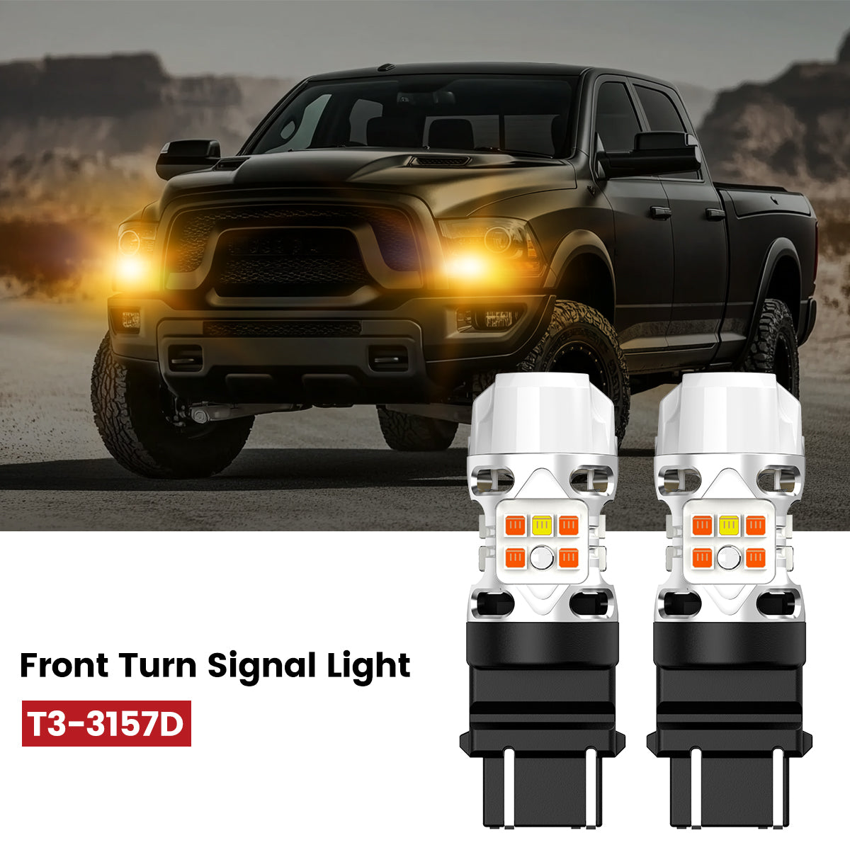 T3-3157D led front turn signal lights fit for 2019-2020 Ram 1500 Classic