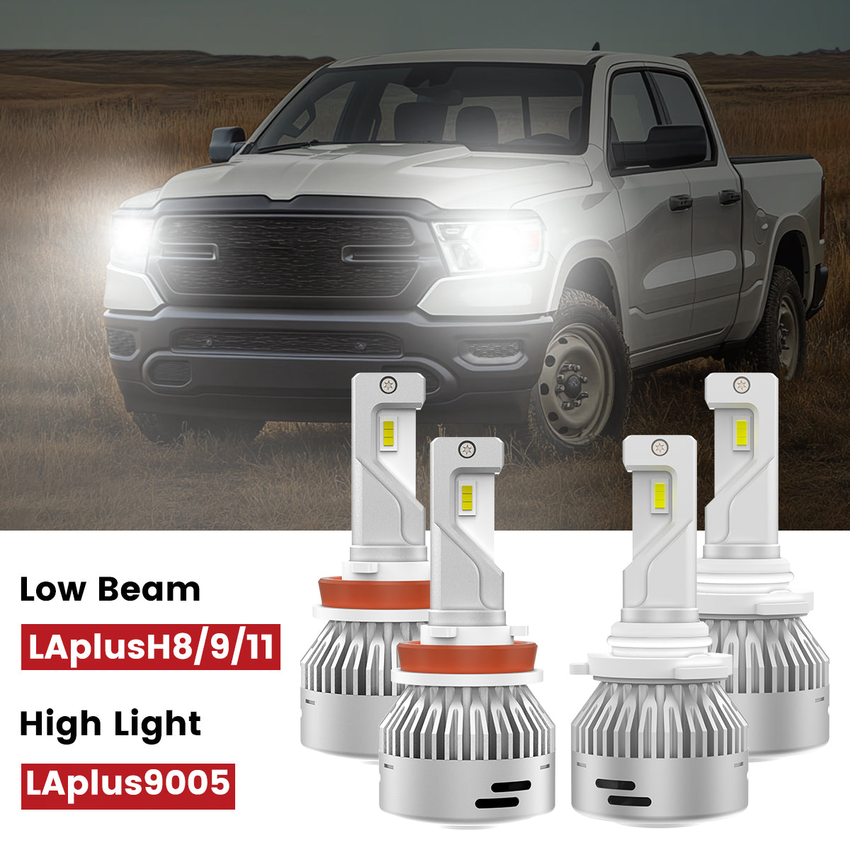 Lasfit H11 9005 led headlight bulbs fit for 2019-2020 Ram 1500 