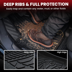 Fit for 2019-2024 Ram 2500 3500 Floor Mats, Fit Crew Cab & Carpet Flooring & Bucket Seat Only, without Power Take-Off (PTO) KIT Only