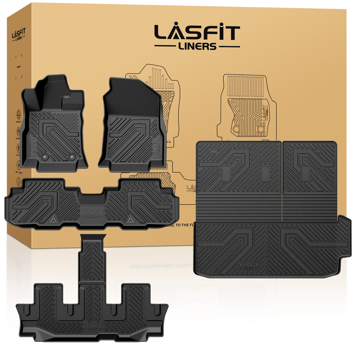 Fit for 2019-2025 Subaru Ascent Floor Mats/Cargo Mat with Seatback Protector, Fit Cargo With Subwoofer Only