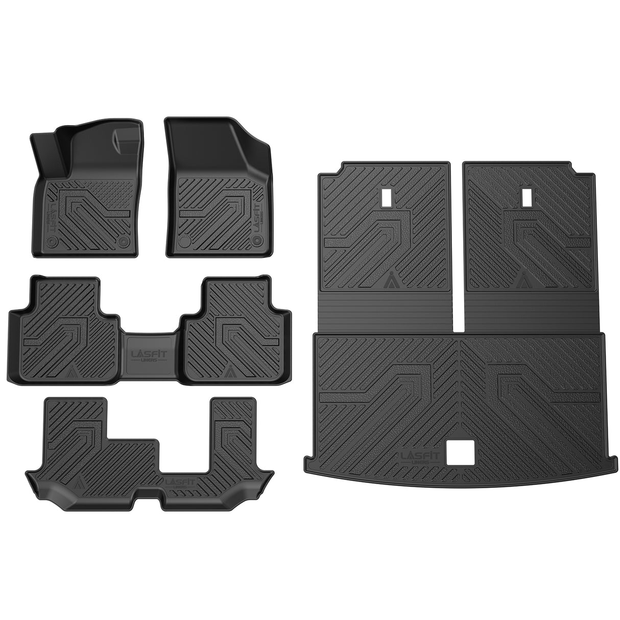 Fit for 2019 Volkswagen Atlas Floor Mats & Cargo Mat & Seatback Mat, Fit 2nd Row Bench Seat & Passenger Seat Without Retention Only