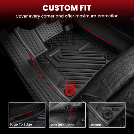 Fit for 2020-2025 Volkswagen Atlas Floor Mats & Cargo Mat, Fit 2nd Row Bench Seat, Not Fit 2nd Row Bucket Seat