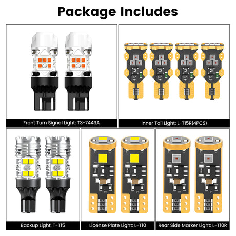 Lasfit combo package led bulbs for 2022-2024 Chevrolet Equinox TL