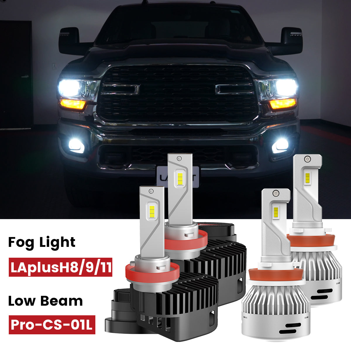 Fit for 2022-2024 Ram 2500 3500 LED Bulbs H11 9005 Exterior / Interior Lights