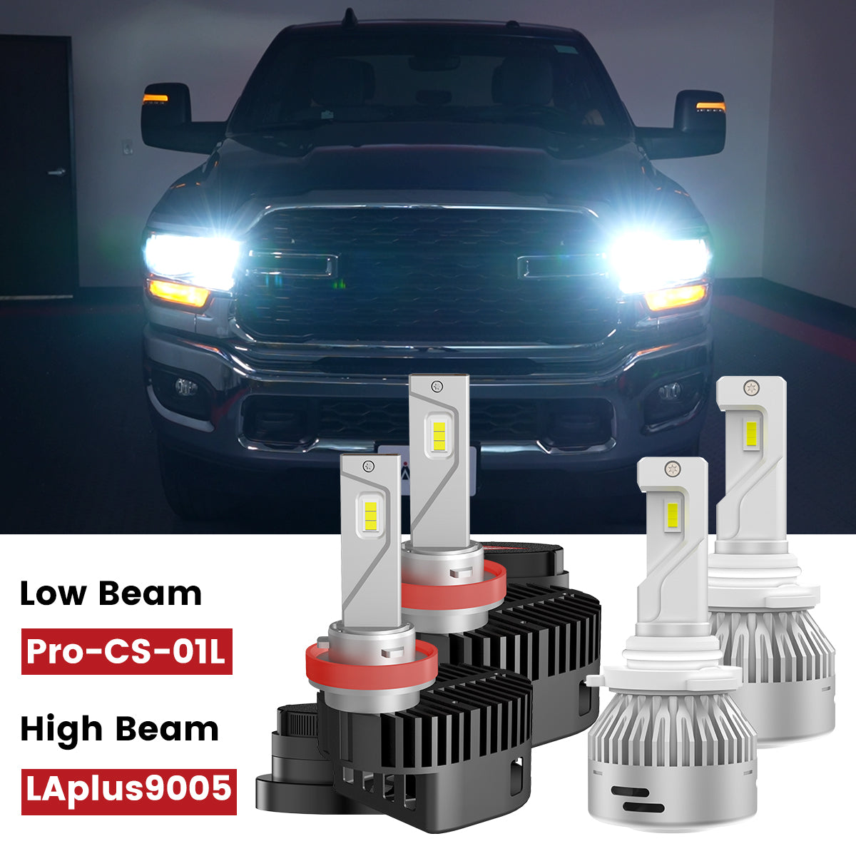 Fit for 2022-2024 Ram 2500 3500 LED Bulbs H11 9005 Exterior / Interior Lights