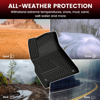 2022-2024 Rivian R1T Floor Mats and 4'6" Truck Bed Mat All-weather Protection