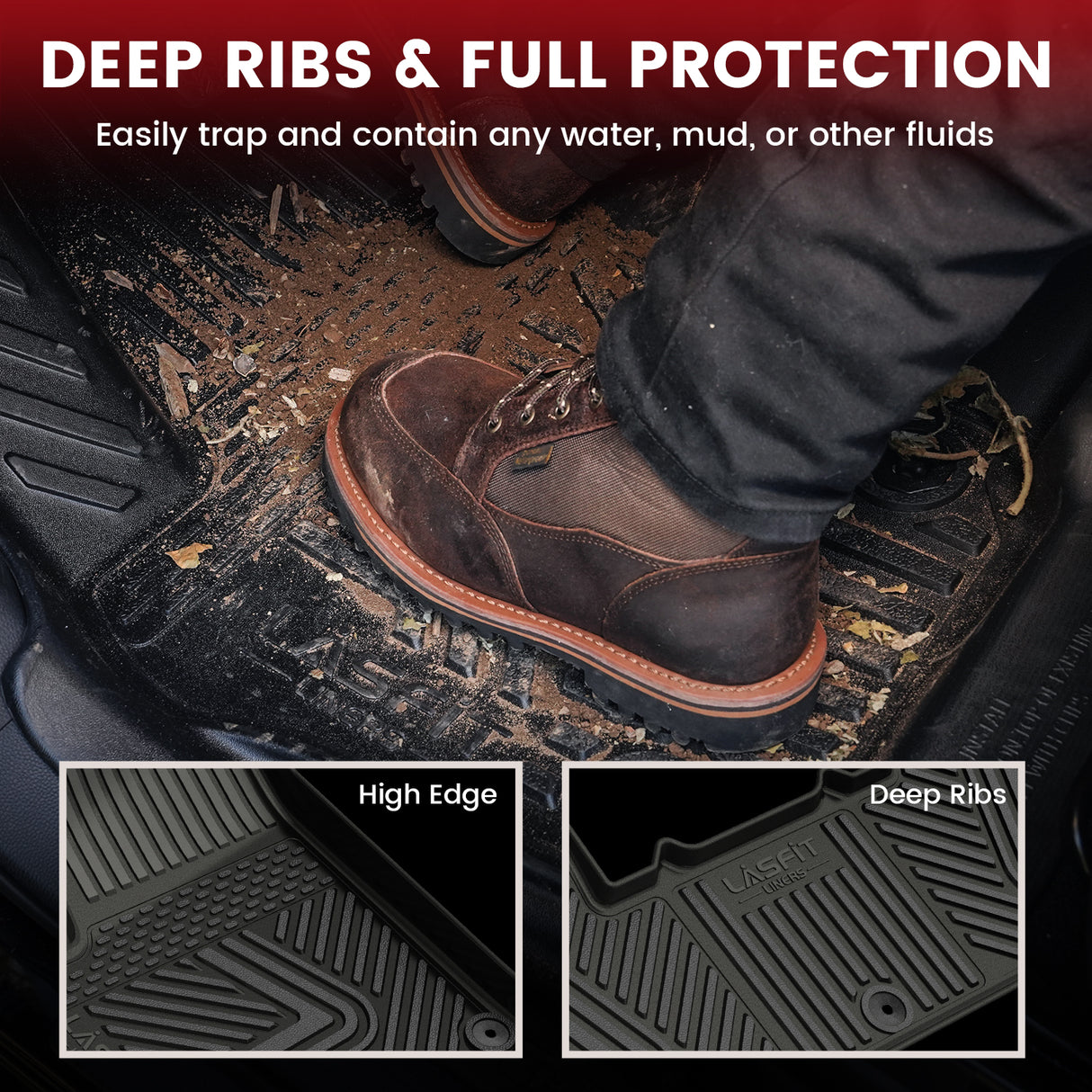 2022-2024 Rivian R1T Floor Mats and 4'6" Truck Bed Mat Deep Ribs