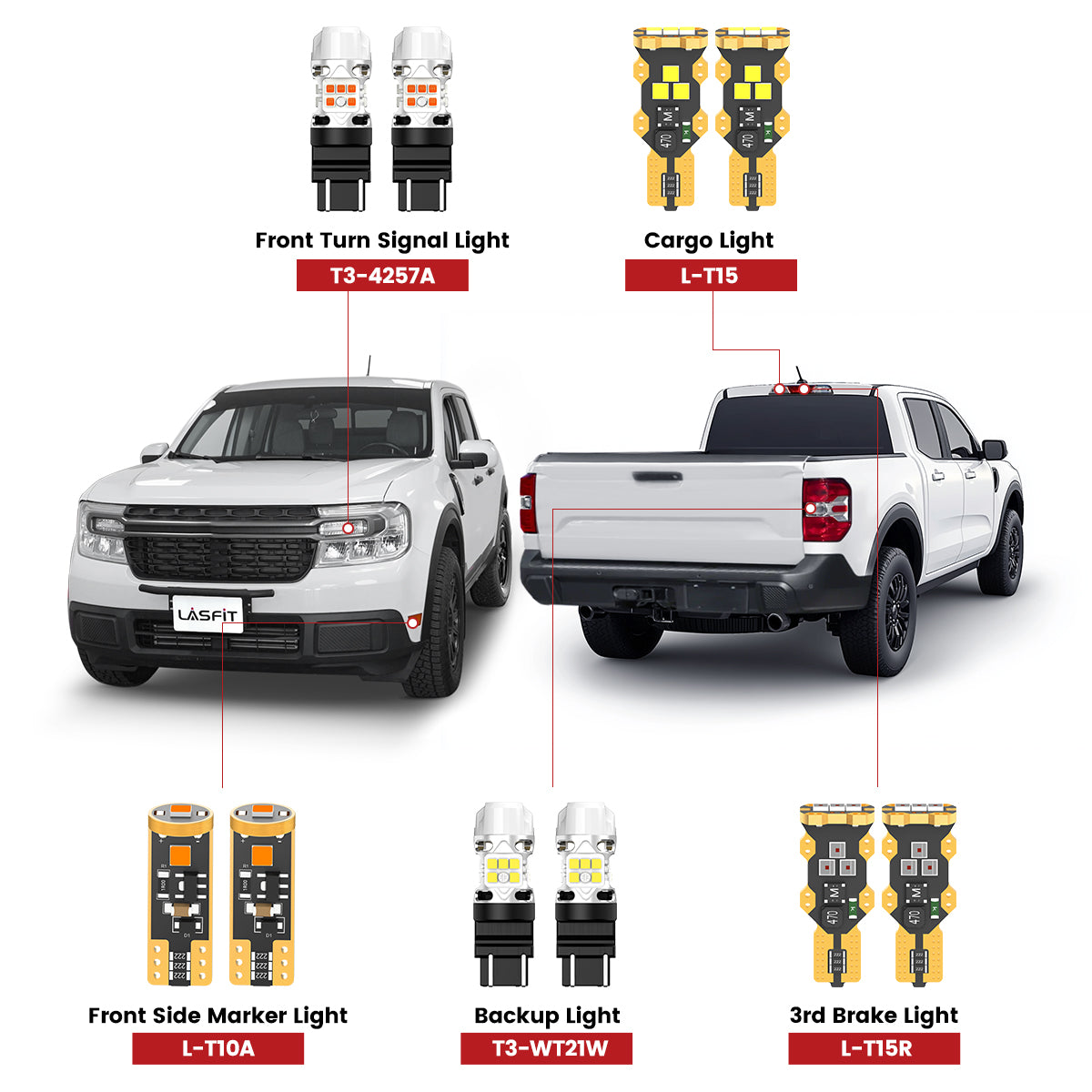 LASFIT 2022-2025 Ford Maverick LED bulbs