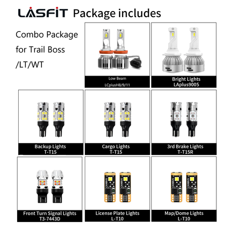 combo package led bulbs fit for 2023-2024 Chevy Colorado Trail Boss/LT/WT