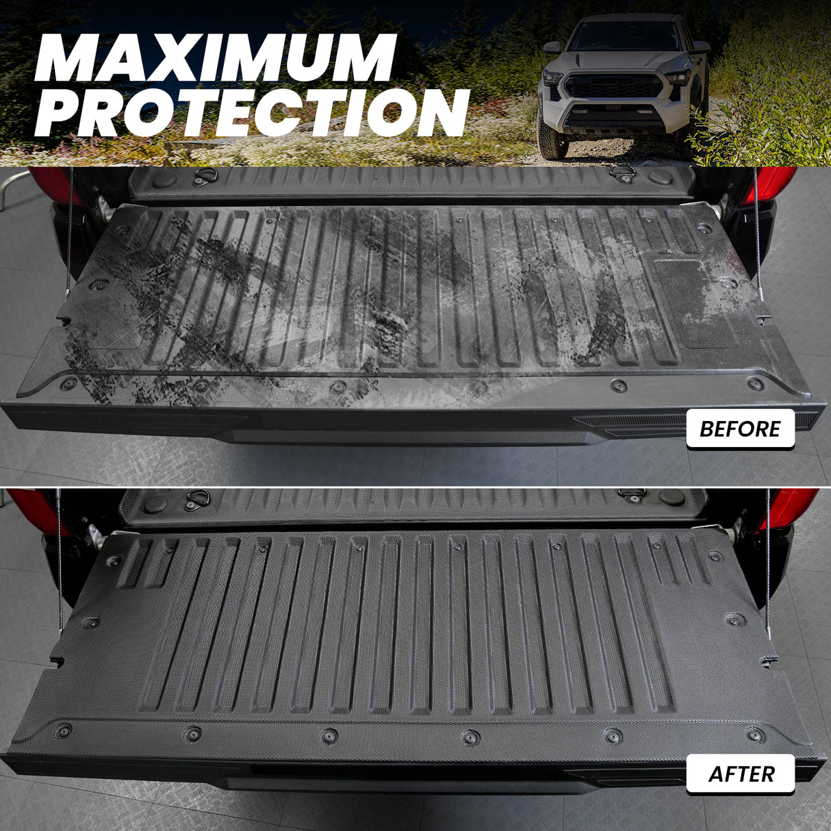 Fit for 2024-2025 Toyota Tacoma 5FT/6FT Heavy Duty Custom Truck Bed Mat / Tailgate Mat(Don't Fit Power Tailgate)