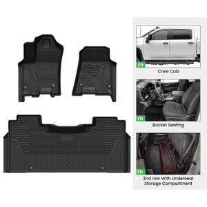 2025 Ram 1500 All-weather Floor Mats Crew Cab With Storage