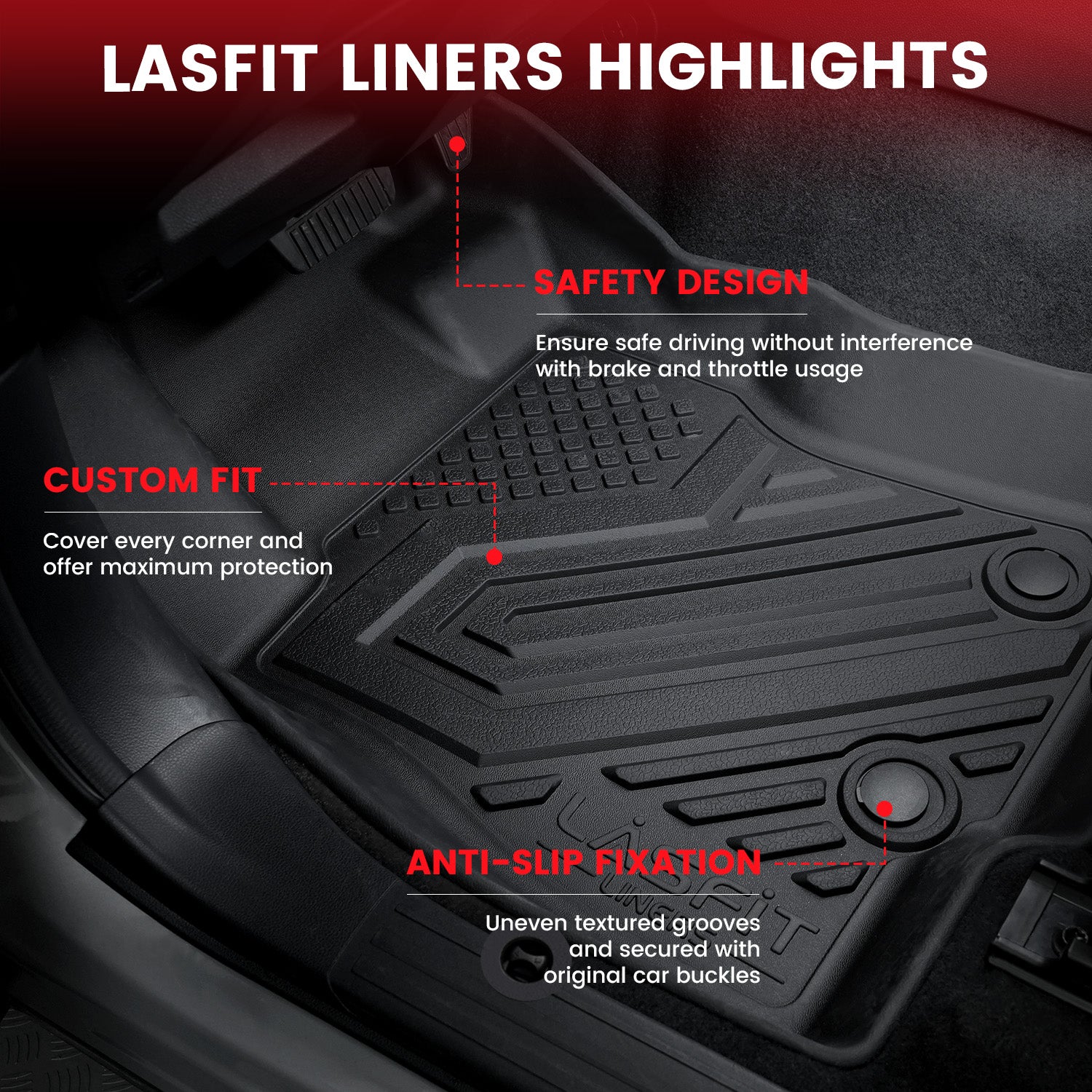 Lasfit Subaru Forester floor mats Highlights