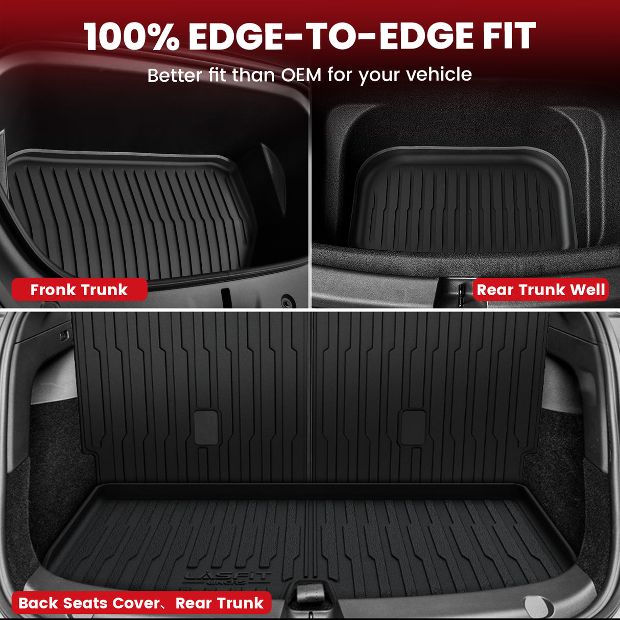 Fit for 2020-2025 Tesla Model Y Custom TPE Floor Mats/Cargo Mats