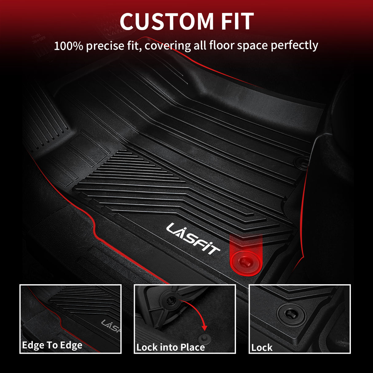 Fit for 2014-2023 Lexus GX460 Custom Floor Mats TPE Material 1st & 2nd Row Only