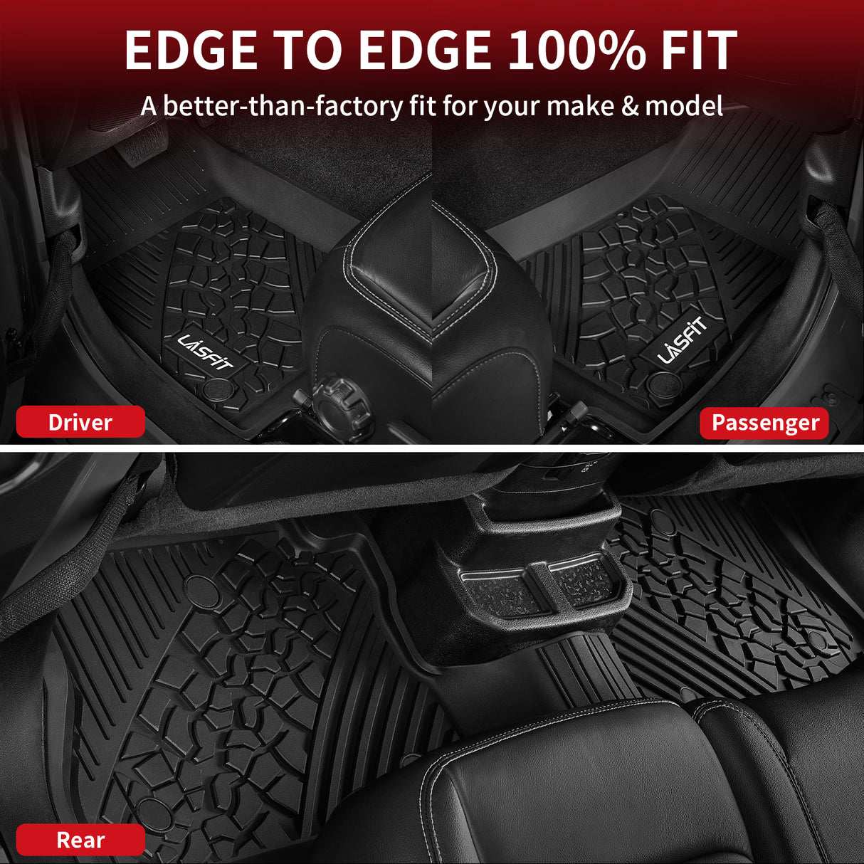 Fit for 2018-2025 Jeep Wrangler JL Floor Mats / Cargo Mat | 4-Door Only(Don't fit 4xe)