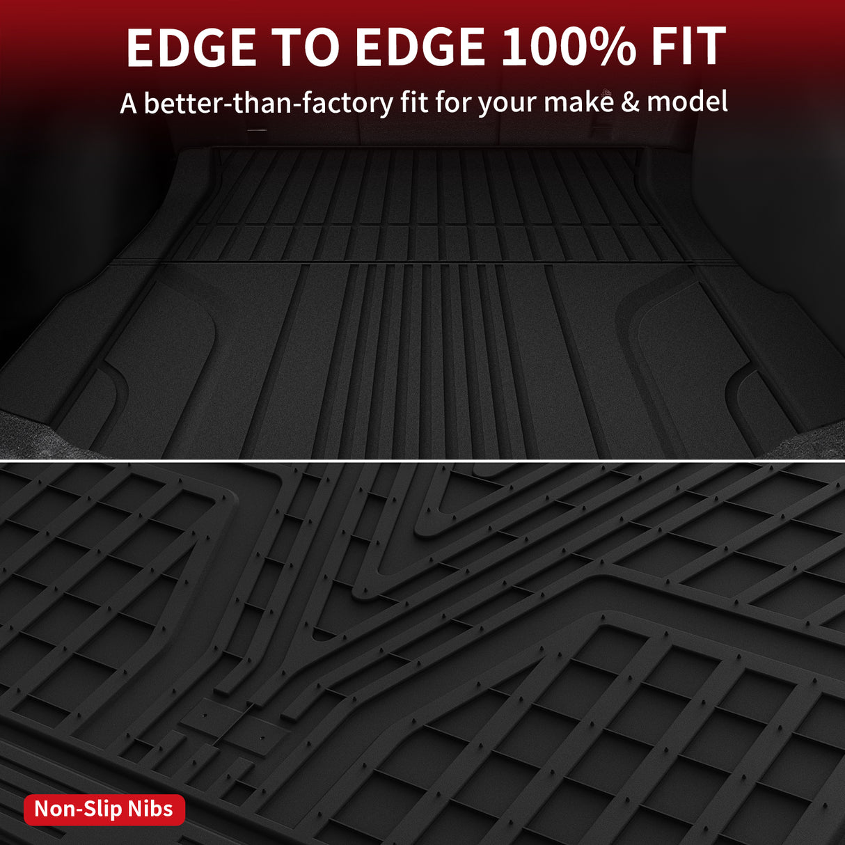 Fit for 2024-2025 Tesla Model 3 Highland All-Weather Floor Mats for Frunk & 1st Row & 2nd Row & Trunk Well & Cargo Mats