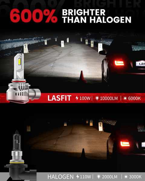 LAair 9005 led bulbs 600% brighter than halogen bulbs