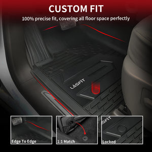 Fit for 2019-2025 Chevrolet Silverado 1500 Crew Cab Custom Floor Mats, with Factory Carpeted Storage