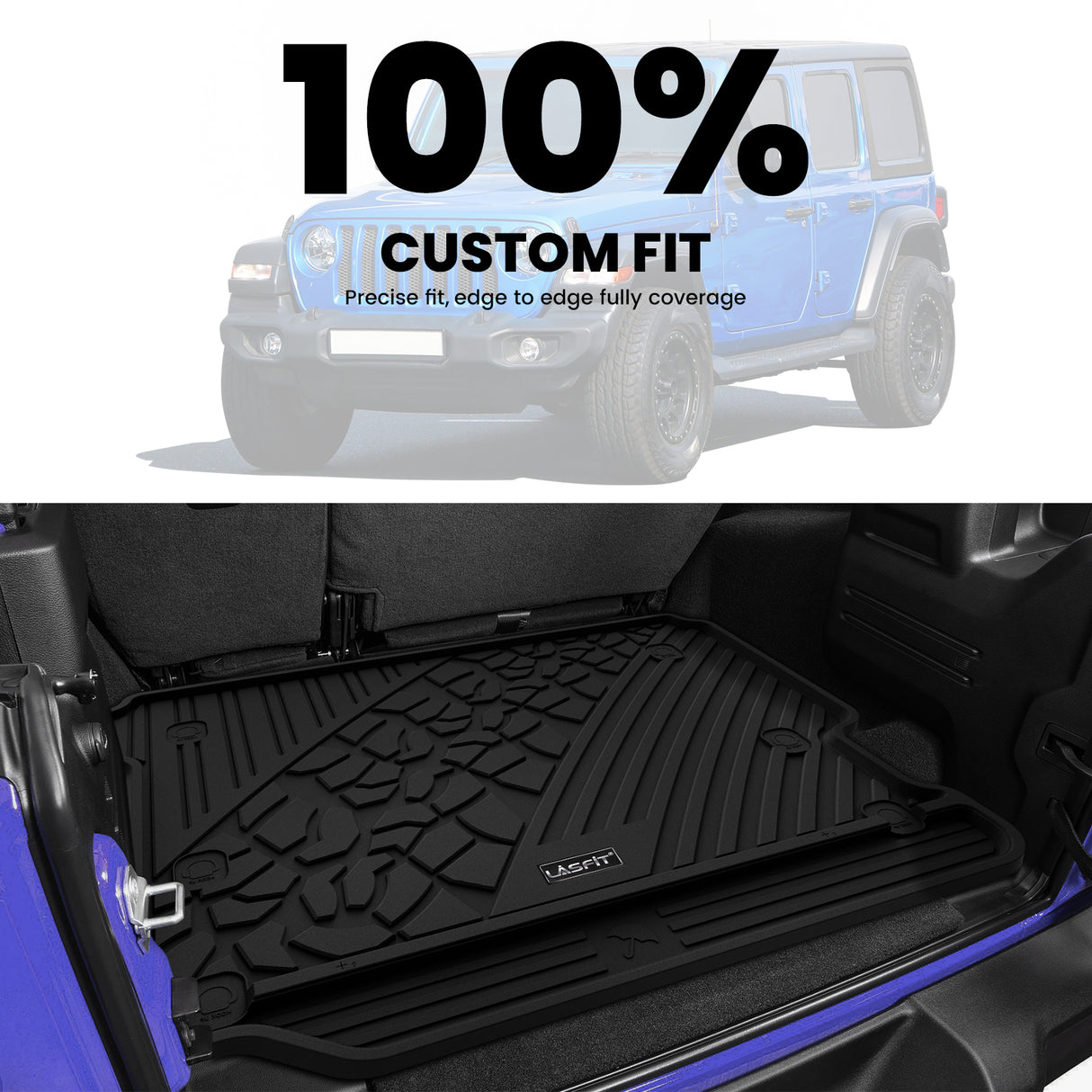 Fit for 2018-2025 Jeep Wrangler JL Floor Mats / Cargo Mat | 4-Door Only(Don't fit 4xe)