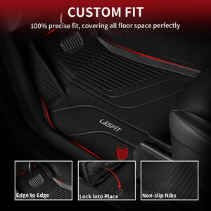 Fit for 2024-2025 Tesla Model 3 Highland All-Weather Floor Mats for Frunk & 1st Row & 2nd Row & Trunk Well & Cargo Mats