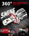 4.Lasfit LCplus H4 LED Bulbs 360 degree adjustable lock ring