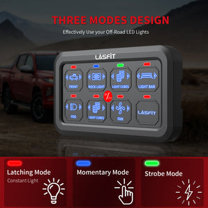 Lasfit 8 Gang Switch Panel Three Modes Design