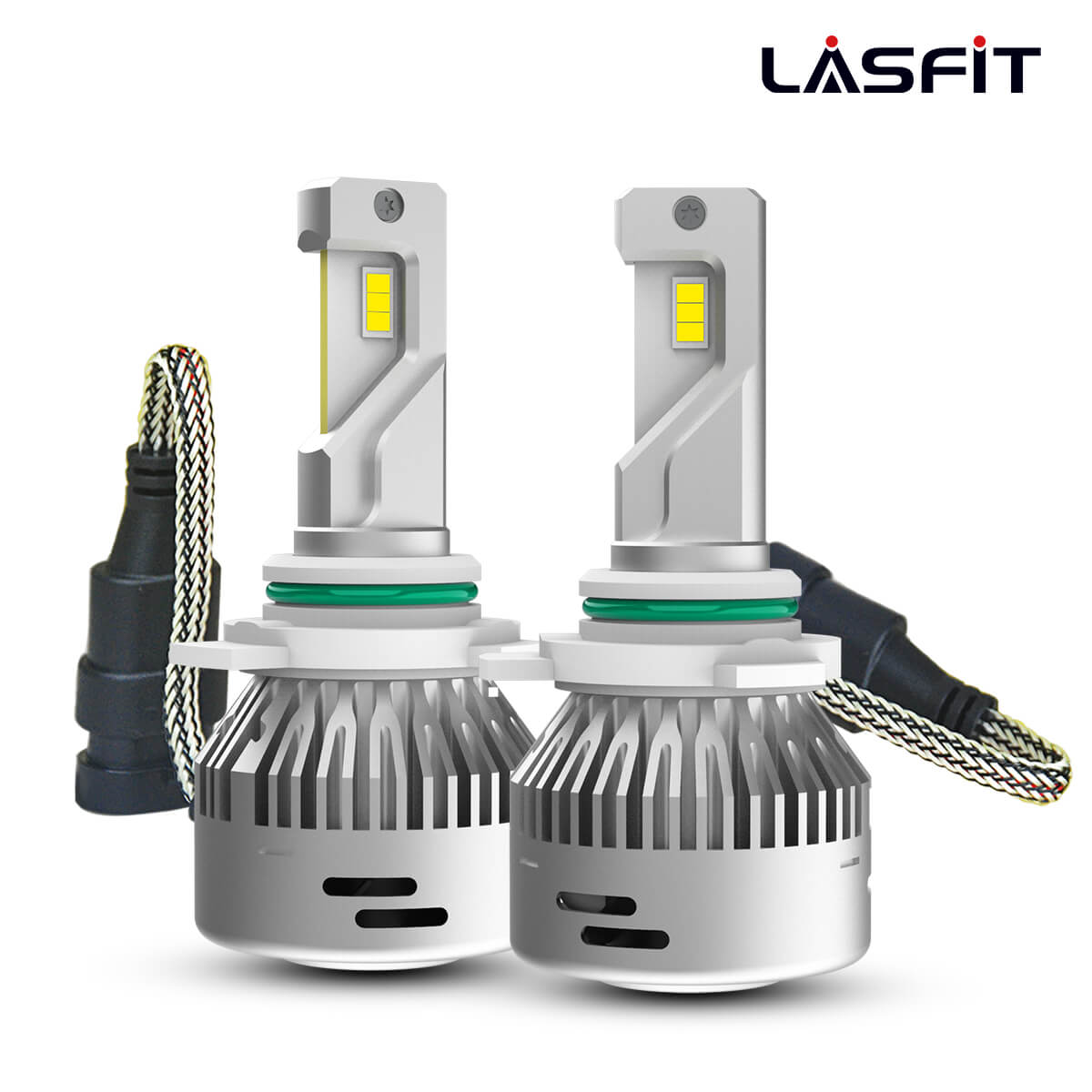 Lasfit 9012 HIR2 LED Headlight Bulbs Amplified Flux High Low Beam, 60W 6000LM 6000k,2, Size: 9012/HIR2