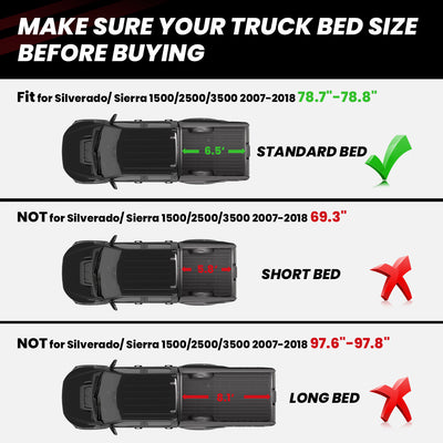 Chevrolet Silverado 2500HD3500HD 2007-2018 Truck Bed Liners Perfect Fit