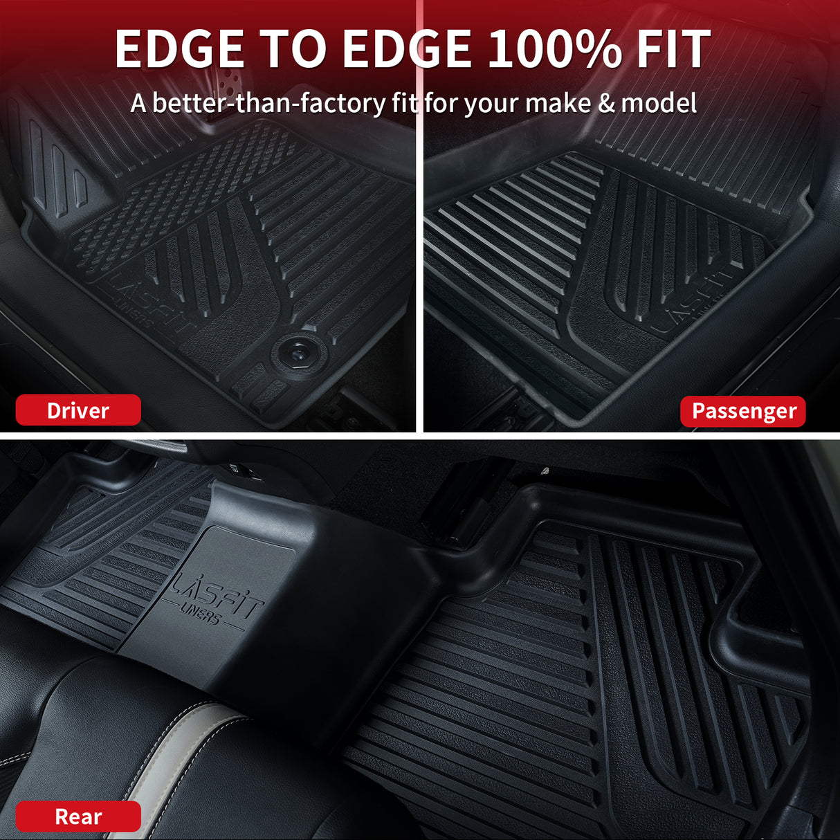 Fit for Toyota Camry 2025 1st and 2nd Row Edge-to-edge Floor Liners & Cargo Mat