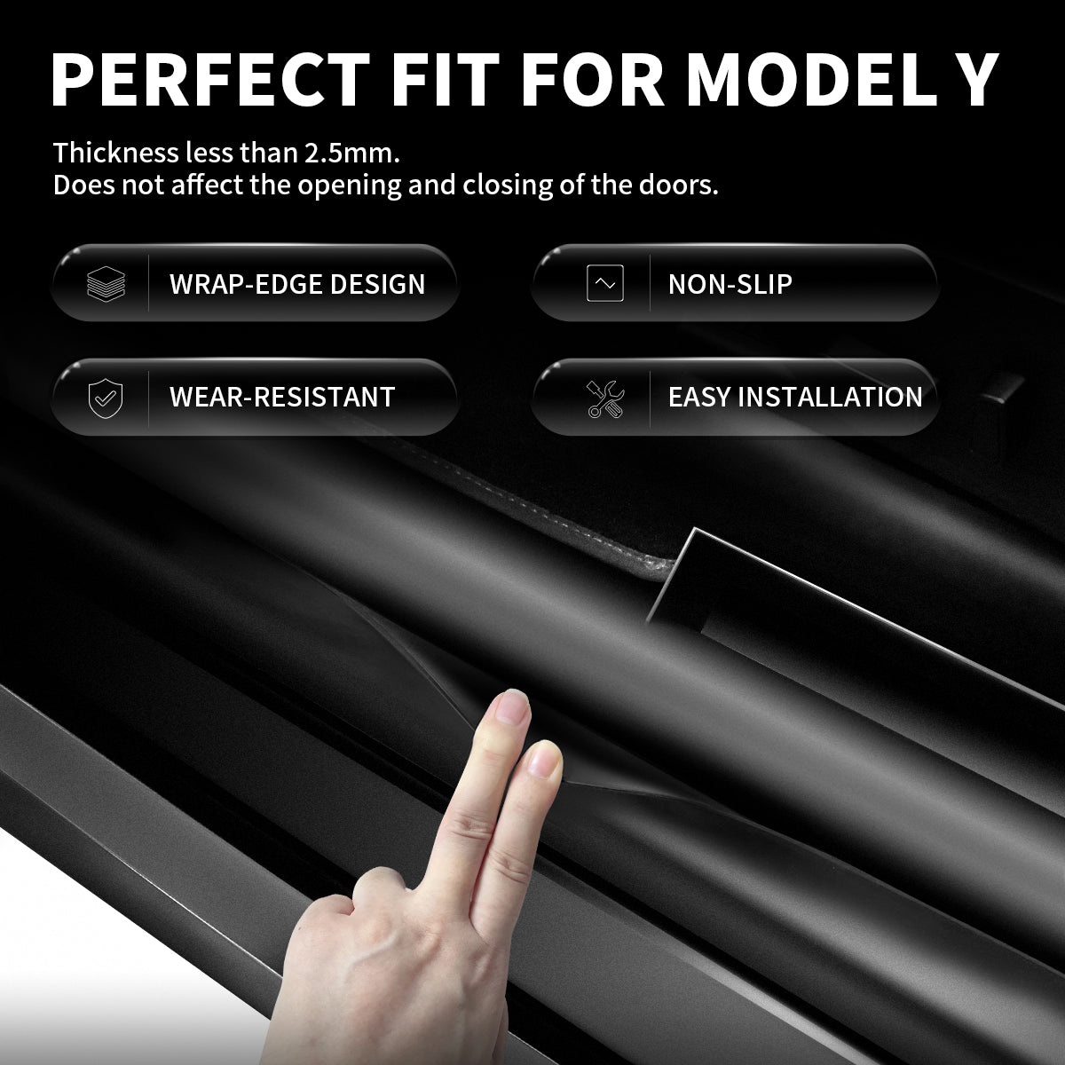 For Tesla Model Y 2020-2023 Door Sill Protector Matte