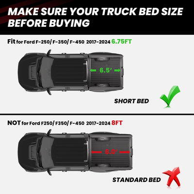 Ford F-250 Super Duty 2017-2024 6.8 Feet Heavy Duty Bed  Mat Fitment