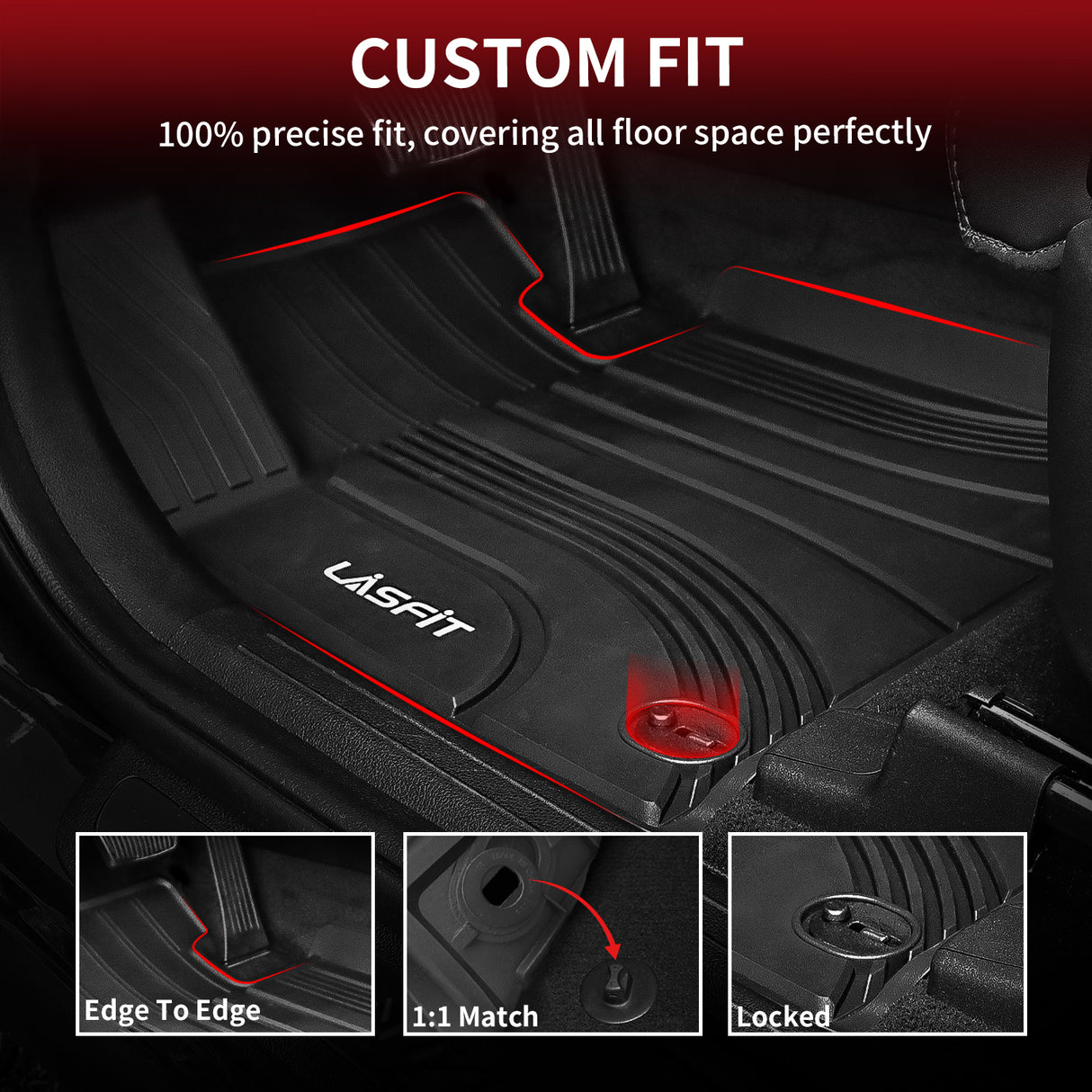 Hyundai Santa Fe 2020-2023 All-Weather Floor Mats Custom Fit